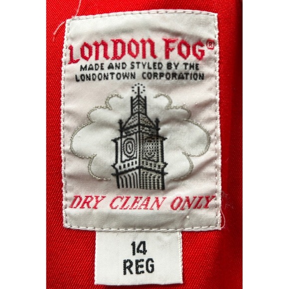 London Fog‎ Vintage Swing Coat Womens 14 Red Lined Classic Trench Parisian Style - Picture 3 of 11